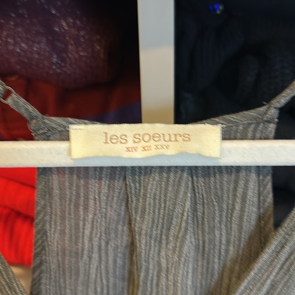 Les Soeurs gray sleeveless elastic waistband adjustable strap romper size S - Picture 2 of 3